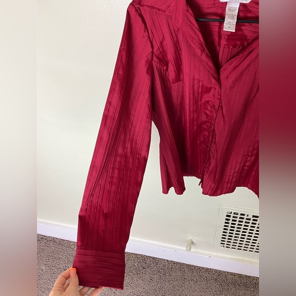 Fred David Red‎ Long Sleeve Notched Collar Button Down - Picture 6 of 8